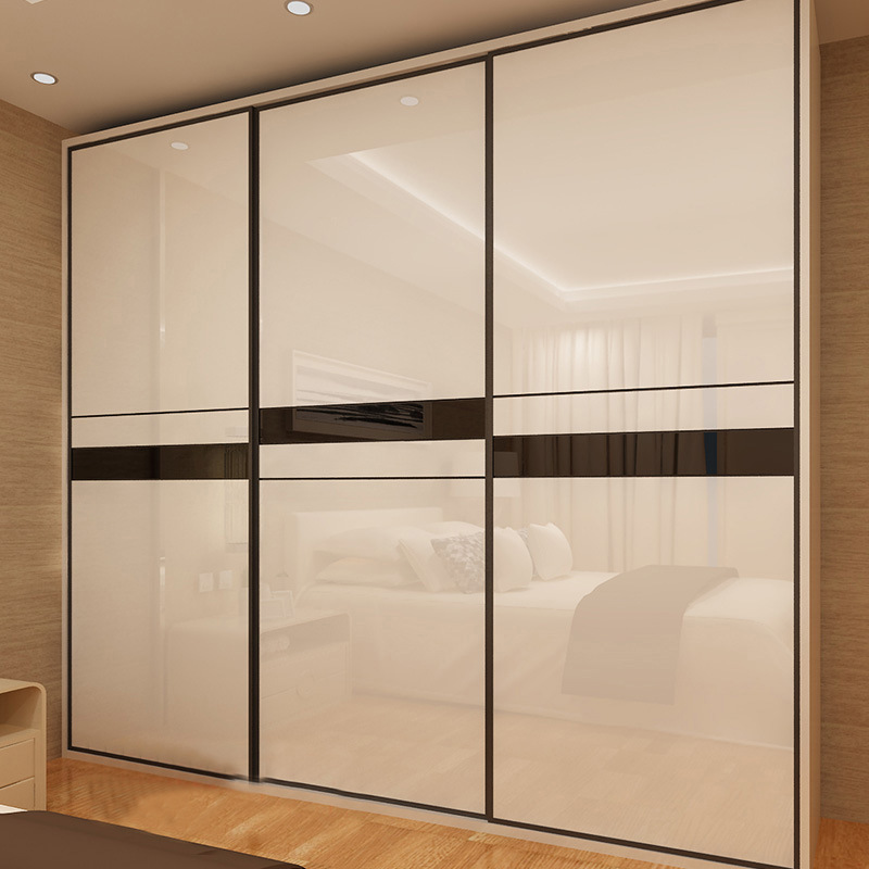 衣柜推拉门钢琴烤漆实木滑移门欧式现代卧室衣橱门壁柜门