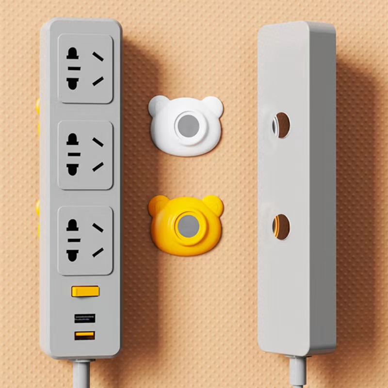 遥控器磁吸挂钩强力粘贴吸盘无痕钉电视空调插排收纳免打孔小熊款