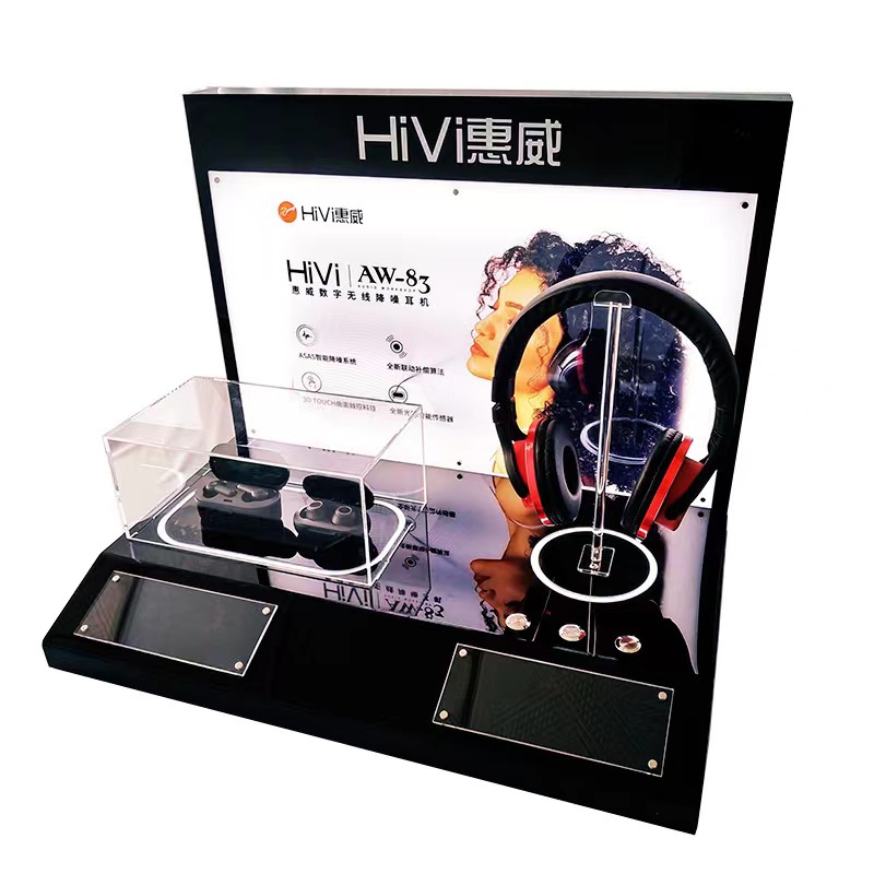 智慧蓝牙耳机桌面展示架亚克力展示陈列架电子数码产品展示台