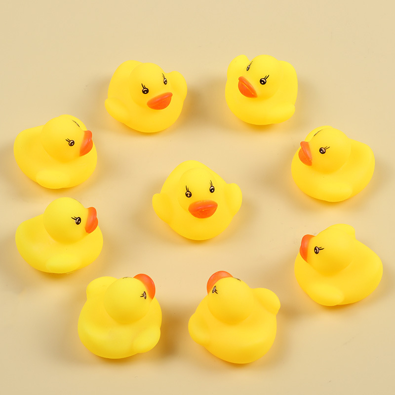 Bathing Small Yellow Duck Squeeze and Sound Sound Little Duck Toy Swimming Pool Bathroom Duck Milk Tea Shop Small Gift