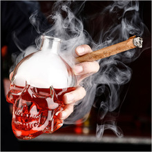 骷髅头酒瓶 创意醒酒分酒器酒具玻璃洋酒杯 密封储酒自酿泡酒瓶