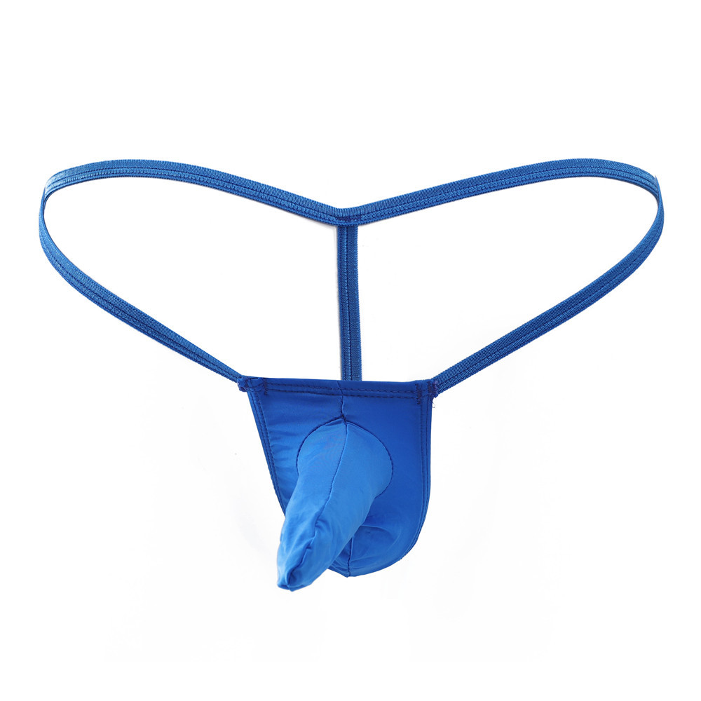 超薄透明男士丝滑纯色裸感冰丝男士丁字裤无痕性感jj套情趣内裤男