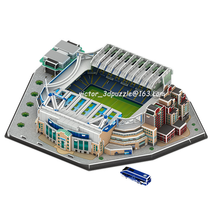 足球场模型梅西诺坎普皇马3d立体拼图玩具建筑体育场亚马逊世界杯