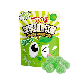 马来西亚 lot100一百份 超酸维c水果味软糖 苹果酸味软糖66g-阿里巴巴