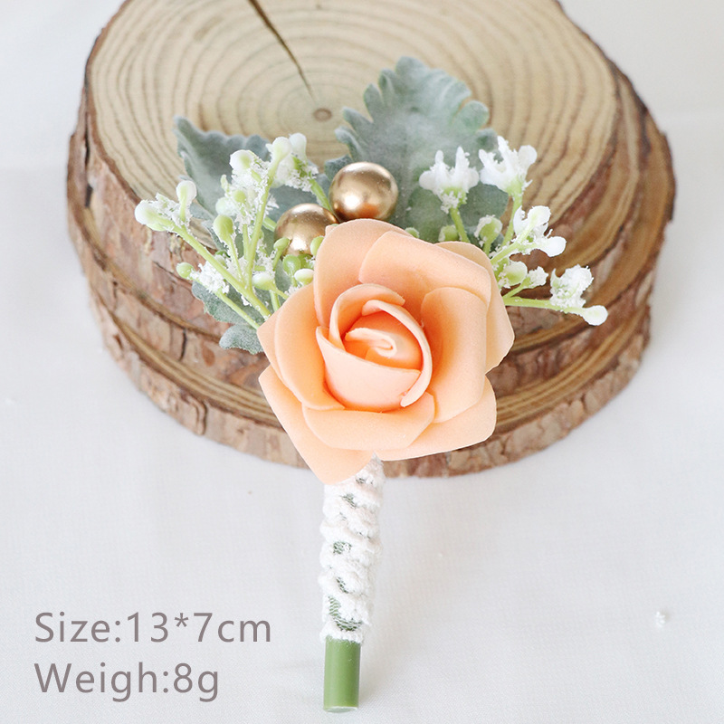 2022 Mori Style Wedding Bridegroom Bride Corsage Banquet Guest Sisters Group Boutonniere Korean Artificial Flower Wedding Supplies