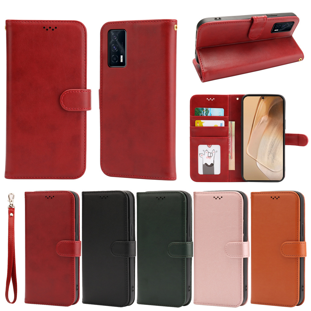 适用于vivox60pro 国外版/x60 5g曲屏版保护套仿皮纹商务手机皮套