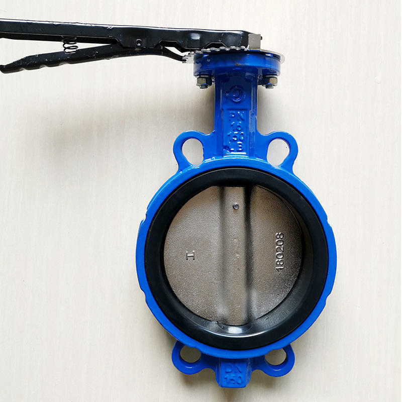 手柄式对夹蝶阀门 软密封蝶阀d71x 手动放气放水放油