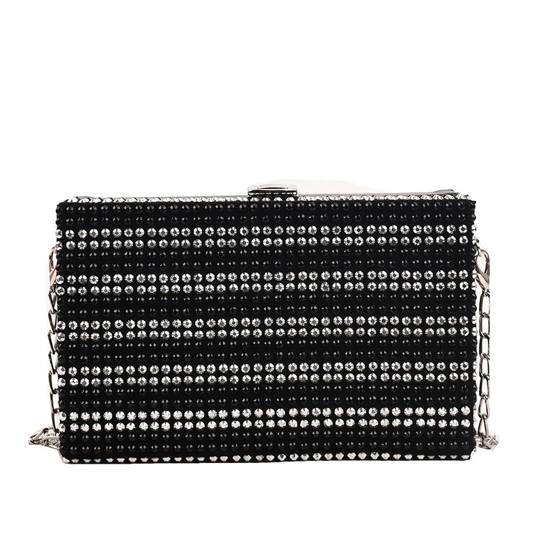 Rhinestone Shoulder Bag 2022 New Fashion Box Messenger Bag Texture Large Capacity Western Style Commuter Women's Bag