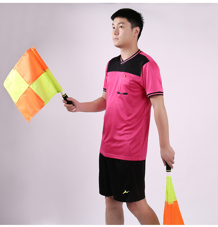 速锐达足球裁判服套装短袖男吸汗透气可印制专业比赛裁判球衣装备