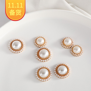 时尚简约珍珠太阳花合金材料手工diy发饰半圆珍珠太阳花饰品配件