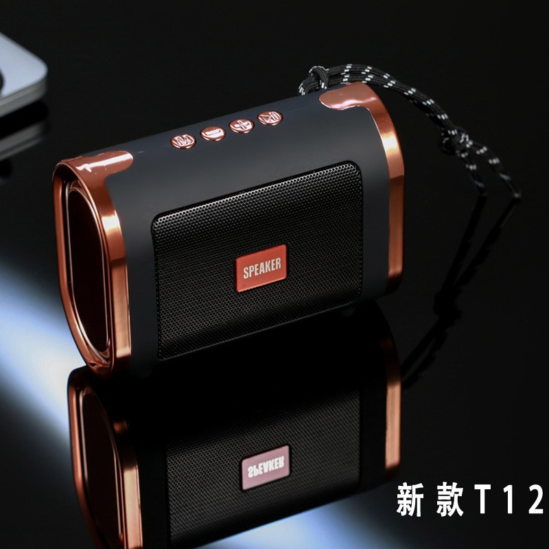 t12蓝牙音箱低音炮无线户外便携式挂绳手提插卡迷你电镀礼品音响