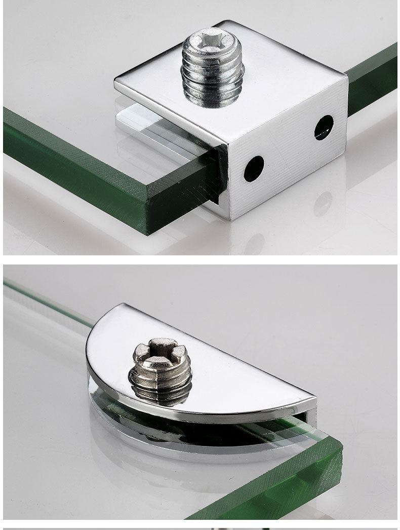 批发锌合金玻璃夹隔板支架托架圆形方形半圆卡扣固定架层板夹配件