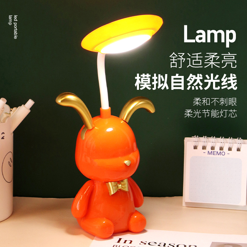 Cartoon New Creative Cute Pet Table Lamp Mini Student Learning Desktop Decoration Small Night Lamp Doll Gift