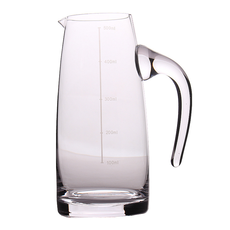 Transparent Glass Fair Mug with Scale Small Foreign Wine Liquor Divider Liquor Jigger with 7-Word Handle Wine Decanter