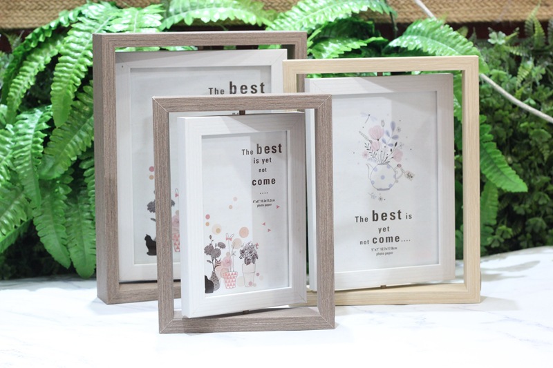 Solid Wood Rotating Photo Frame Can Be Set Photo Frame Graduation Season Souvenir Glass Photo Frame 6-Inch 8-Inch Photo Frame Wholesale