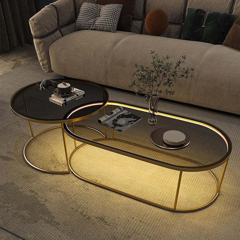Home Living Room Tempered Glass Tea Table