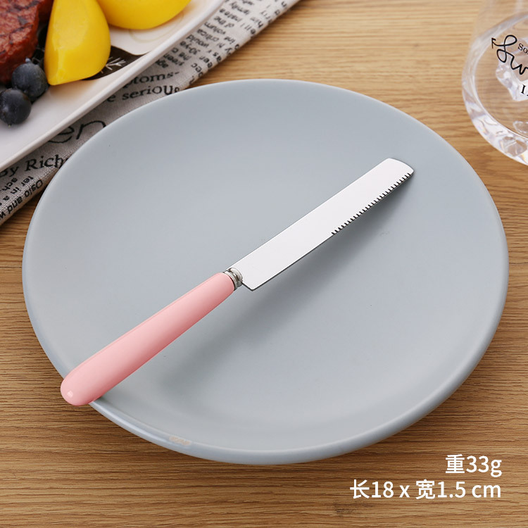 Porcelain Handle Stainless Steel Knife and Forks Spoon Good-looking Dinner Knife Fruit Fork Dessert Spoon Set Ceramic Tableware Wholesale