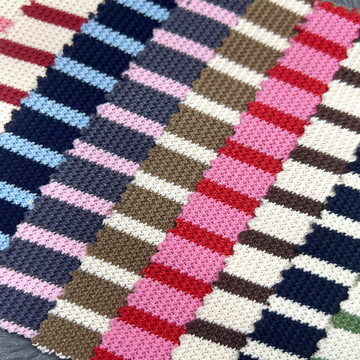 双面条纹针织面料250g涤棉大小间色织布春秋女装上衣卫衣裤子现货