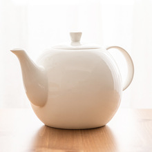 BX62纯白陶瓷大号高温泡茶壶过滤冷水壶骨质瓷咖啡壶家用茶壶茶具