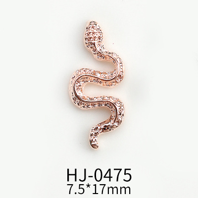 Internet Hot New Metal Snake Alloy Nail Ornament Wholesale Texture Stereo Nails Decoration Factory Direct Sales Hj0473