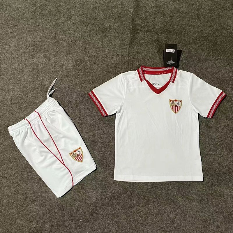 23-24塞维利亚主客场球衣冷门套装短袖足球服儿童小学生训练服