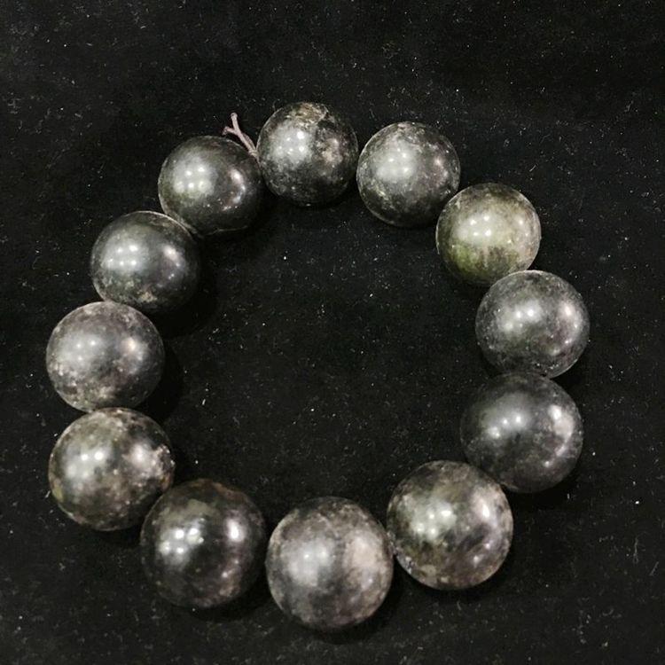 古玩文玩杂项铁陨石圆珠手链手串批发收藏品 带磁性陨石收藏