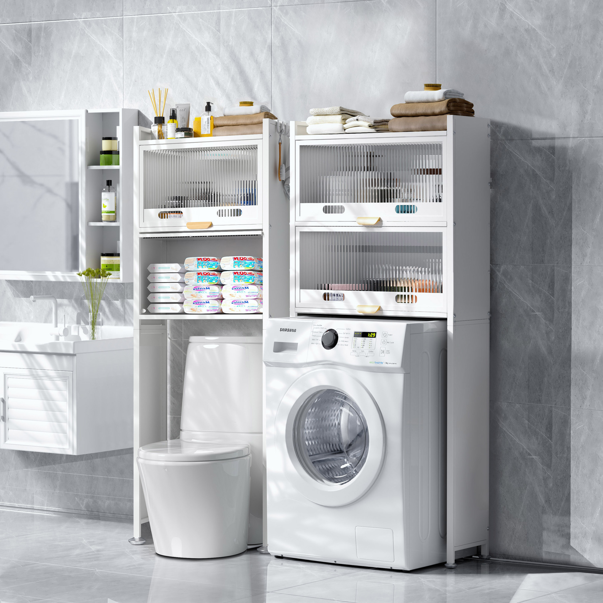 Toilet and Bathroom Storage Rack Drum Washing Machine Storage Rack Toilet Floor Toilet Top Storage Rack