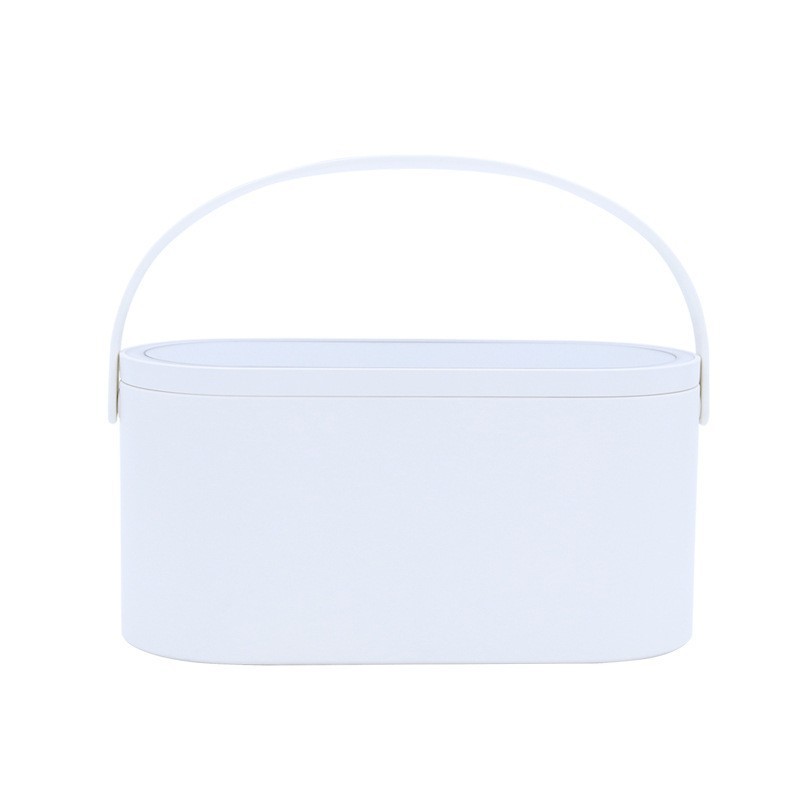 Led Light Storage Box Multi-Functional Dressing Mirror Hairdressing Mirror Fill Light Beauty Makeup Mirror European Ins Style Portable Belt