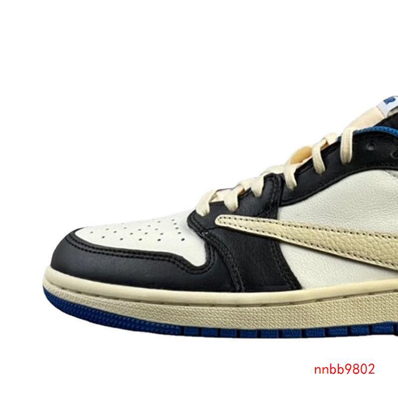 莆田鞋纯原倒钩低帮aj1三方联名ts闪电藤原浩深棕鬼脸男女篮球鞋