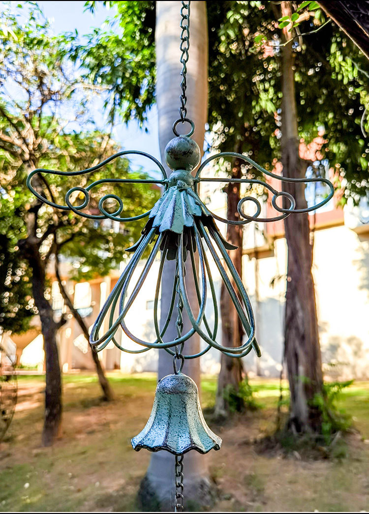 复古风铃田园铃铛庭院户外花园挂饰挂件吊件装饰墙挂做旧铁艺铃铛