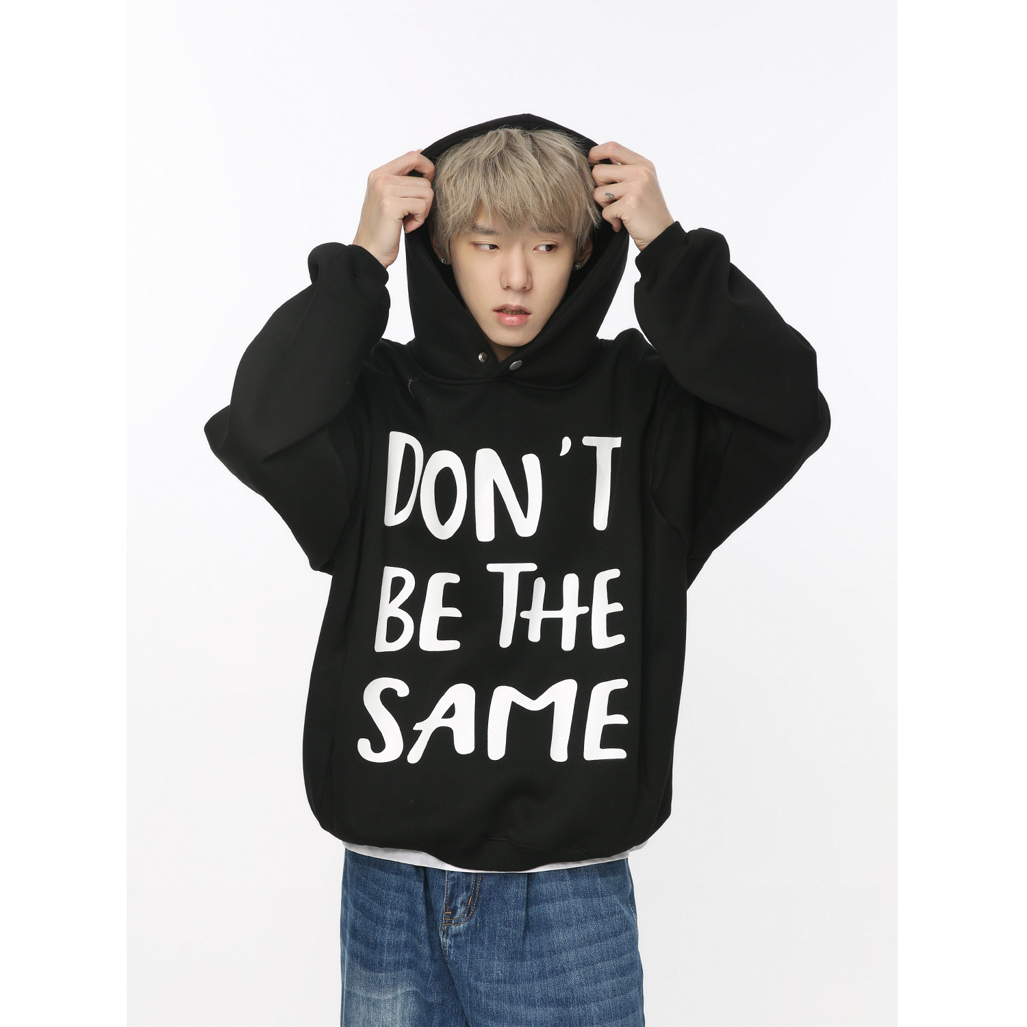 mtlclothes男装|2023冬款新品 美式复古字母印花连帽加绒卫衣男女