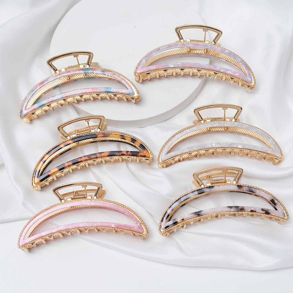 金属头发抓夹大号洗澡抓夹优雅气质鲨鱼夹女生发尾夹简约盘发夹子