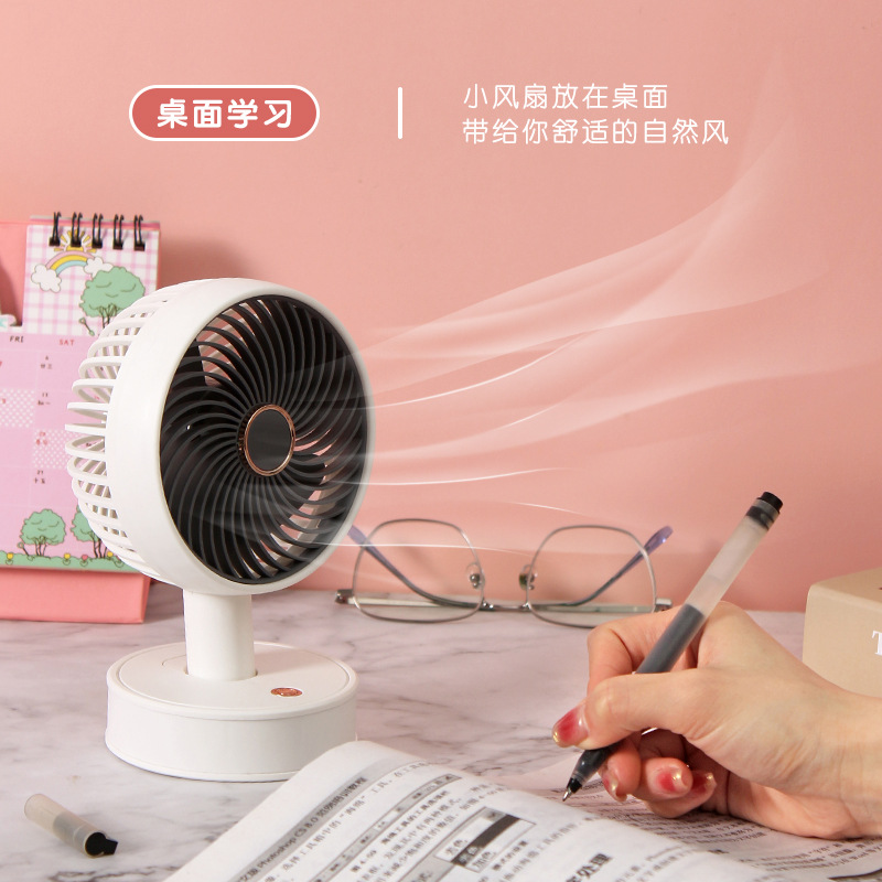 Wholesale Desktop Small Fan Mini Portable Usb Charging Large Wind Mute Dormitory Small Fan Gift