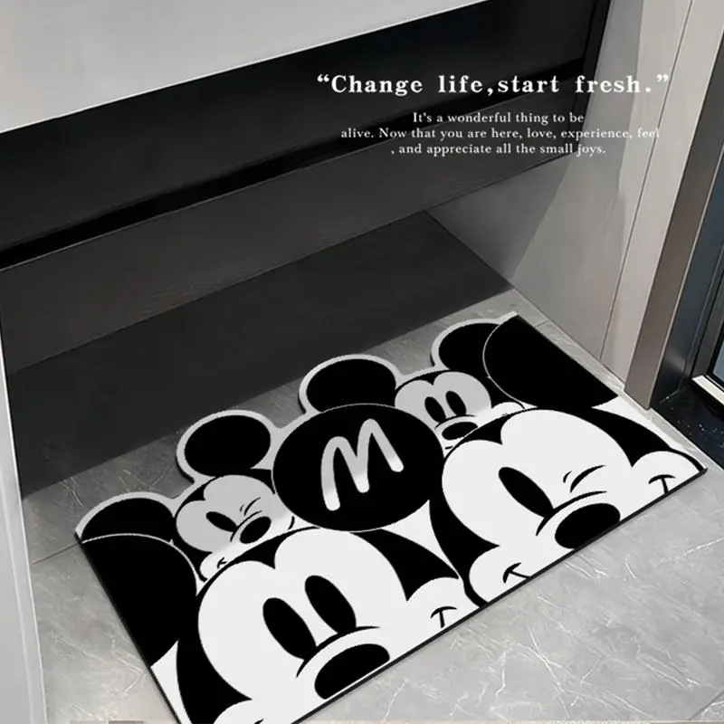 Mickey Cute Diatom Ooze Floor Mat Bathroom Absorbent Floor Mat Household Bathroom Water-Absorbing Quick-Drying Erasable Carpet