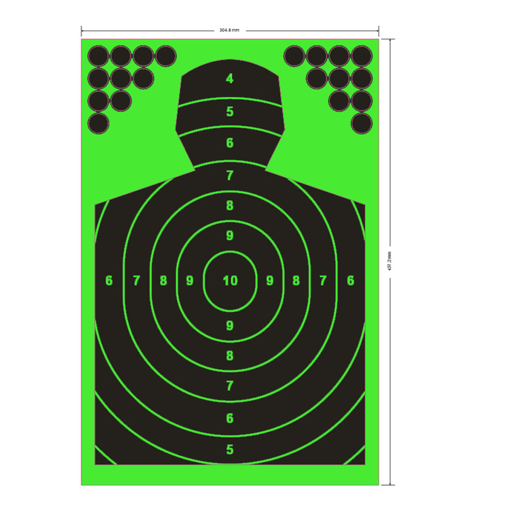 弹弓射击变绿色】半身胸环】带补丁】飞溅靶纸12x18英寸 10张/包
