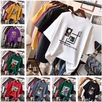 厂家直供外贸库存女装短袖t恤尾货清仓处理 1688批发女t1-5元包邮