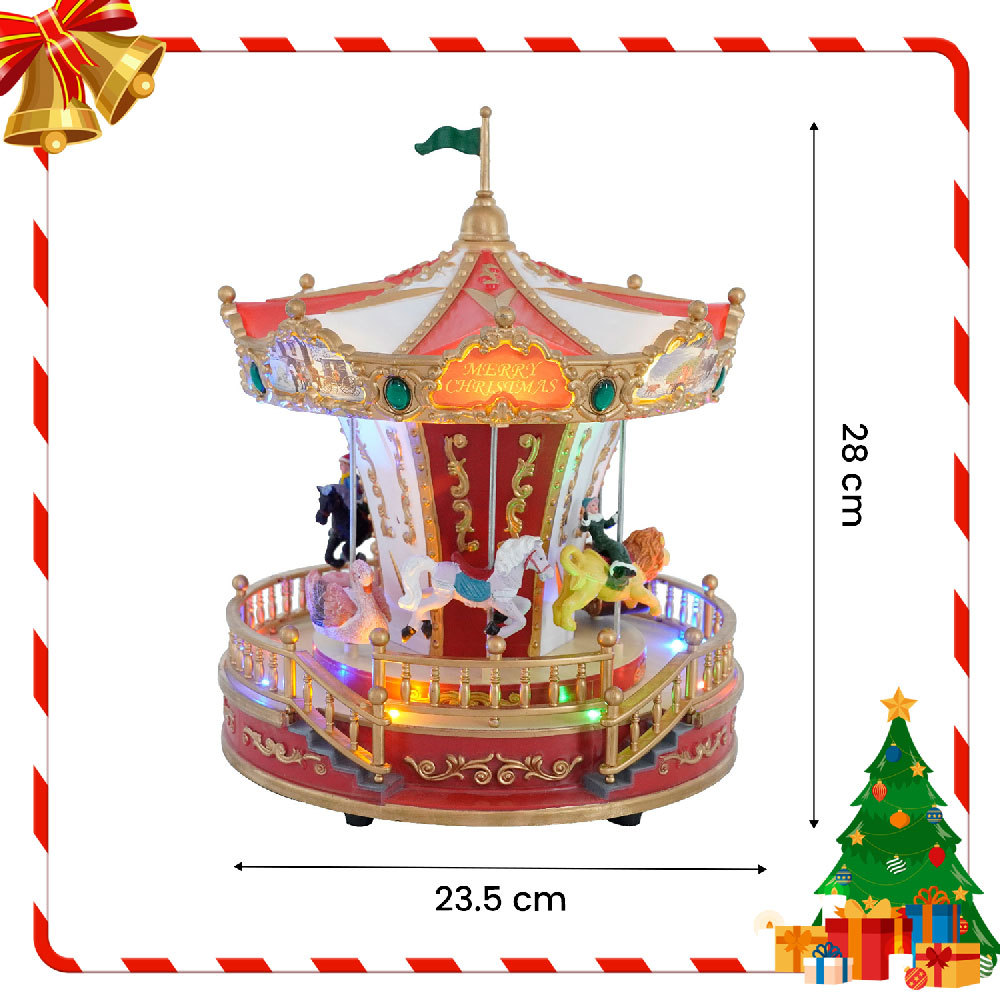 Christmas Carousel Creative Decoration Factory Direct Sales Birthday Gift Music Box Christmas Music Box