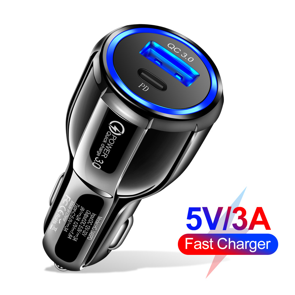 66W Qc3.0 Car Mobile Phone Charger 5usb 4-Port Car Charger Qc3.0 Fast Charge Car Charger