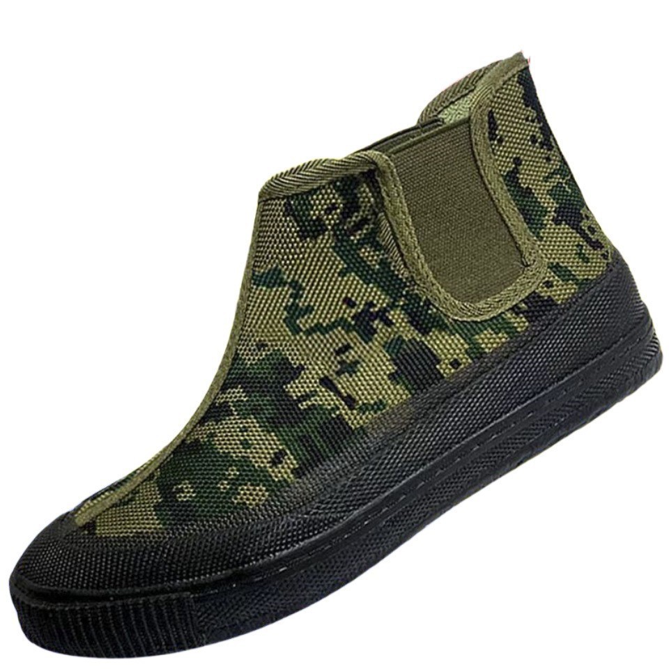 Outdoor Non-Slip Wear-Resistant Shoes Men's Rubber Platform Labor Protection Work Liberation Shoes Men's High-Top Slip-on Canvas Shoes