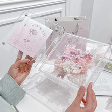定做亚克力透明巨型镜面永生花盒居家创意装彩色摆件鲜花篮饰品盒