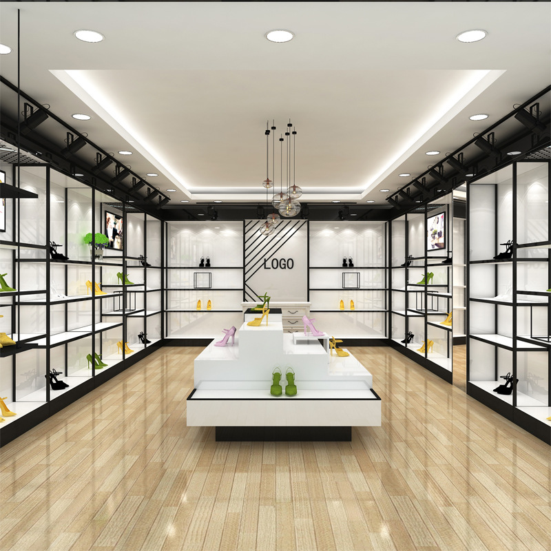 鞋店鞋柜烤漆展示柜钛金货架店铺专卖店开店展柜商场展厅