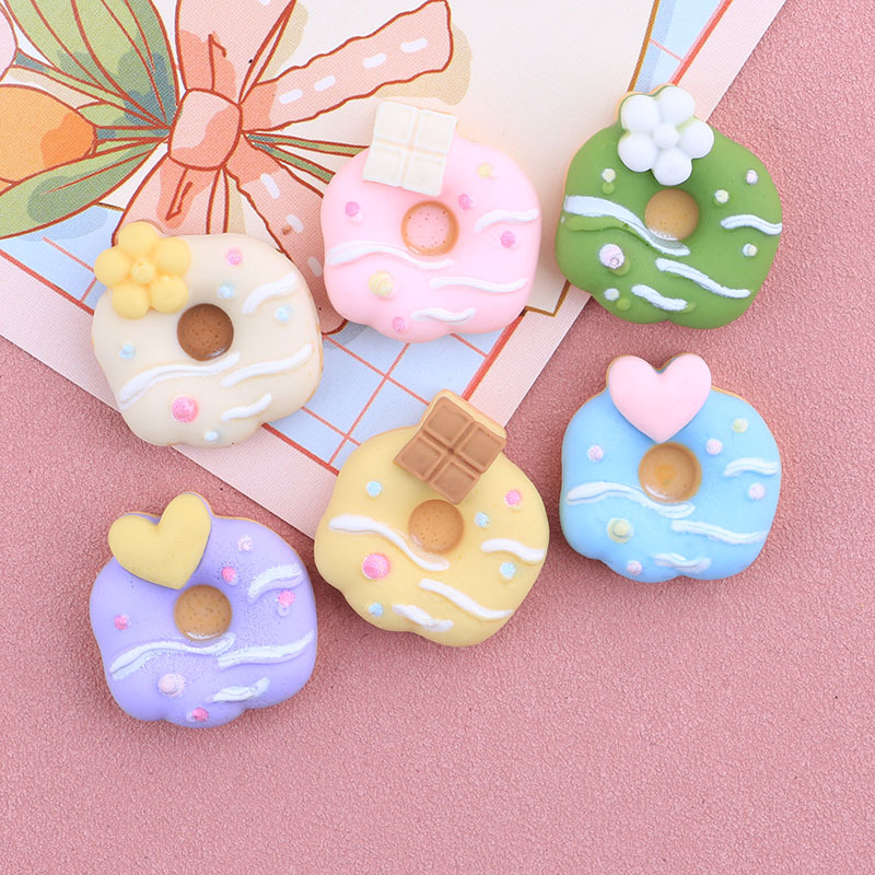 Candy Toy Donut DIY Homemade Resin Accessories Doll House Decoration Storage Box Stationery Box Barrettes Hairband Jewelry