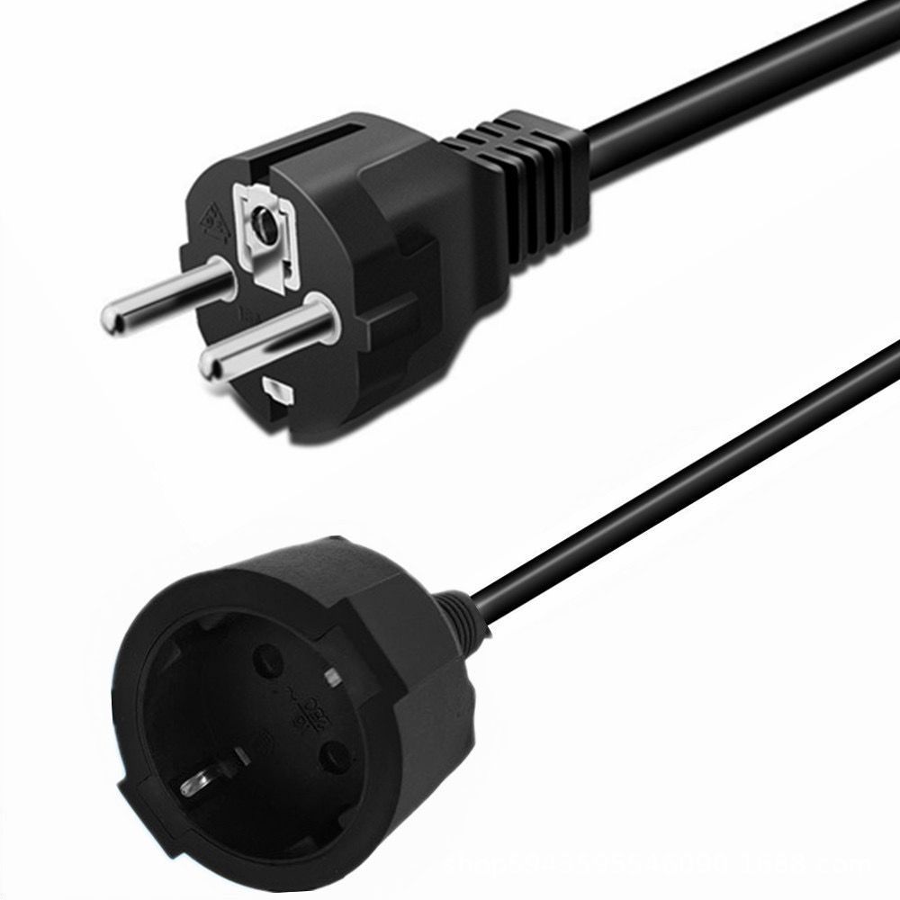 5成交0条欧标防水插头插座  vde法式防水插头橡胶电源线 三芯欧式尾插