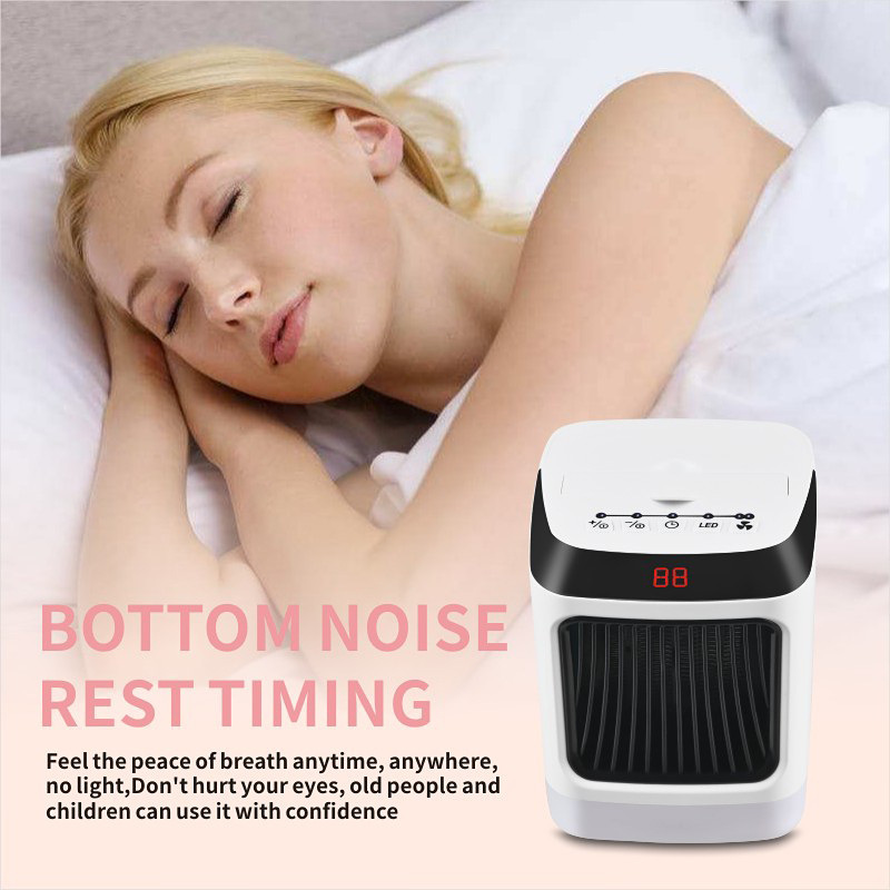 迷你遥控儿童家用取暖器 办公室取暖七彩灯小型电暖器电热暖风机