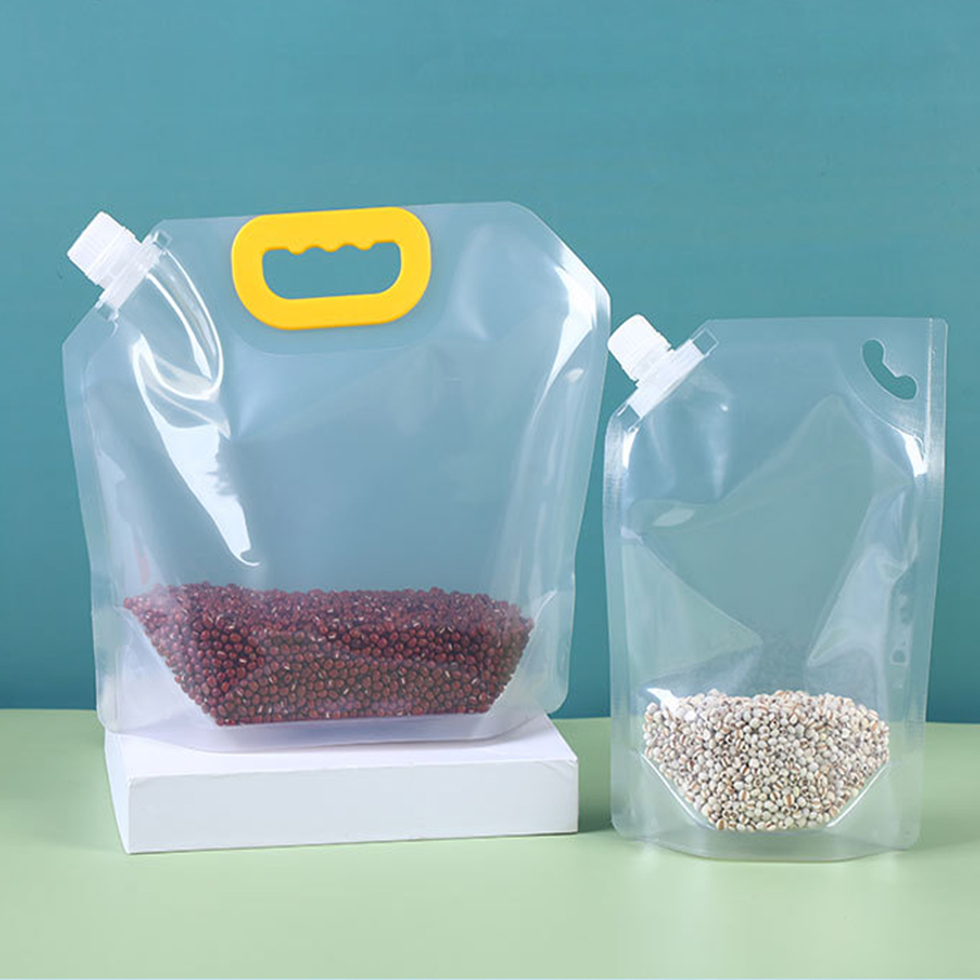 吸嘴袋自立包装袋透明收纳袋大口径手提加厚啤酒袋子 spout pouch