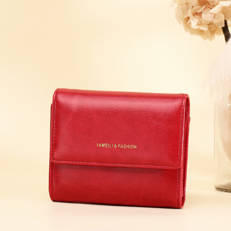 Coin Purse 2023 New Ladies Wallet Short Card Holder Wallet Oil Wax Leather European and American Wallet Purse Wholesale