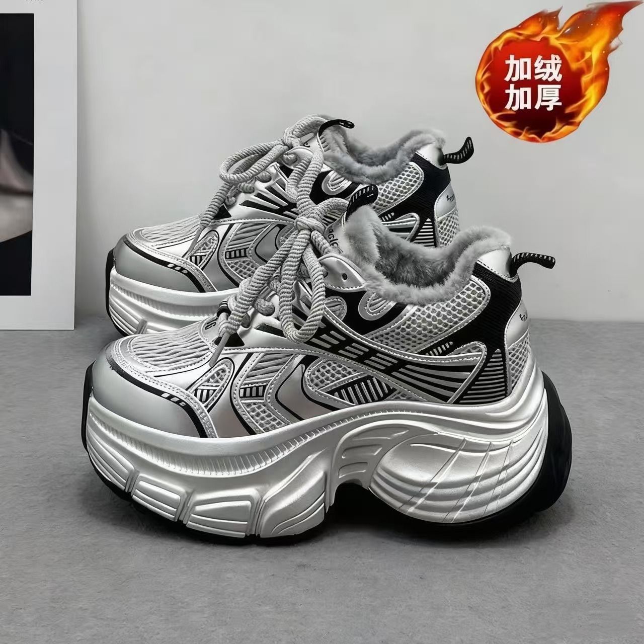 冬季新款运动鞋透气女子橡胶低帮帮银色吸汗成年网布飞跃百搭款