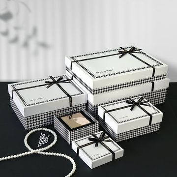 创意千鸟格仪式感礼物盒ins风礼品盒高级感男生送女友生日包装盒