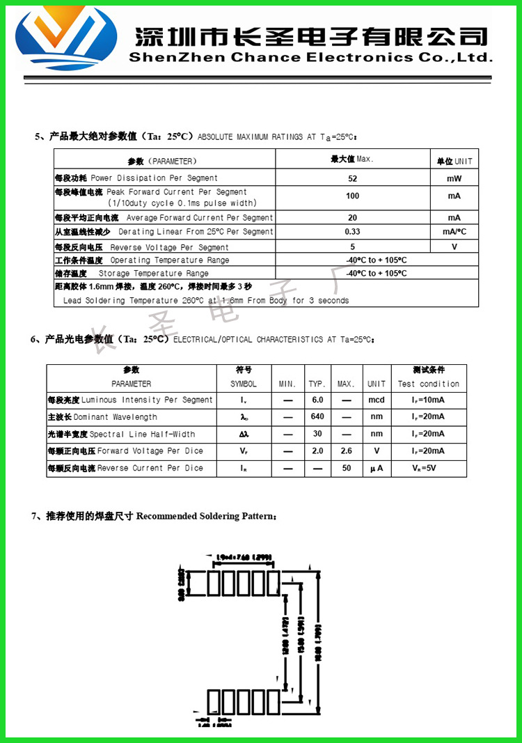 led贴片式数码管1位0.