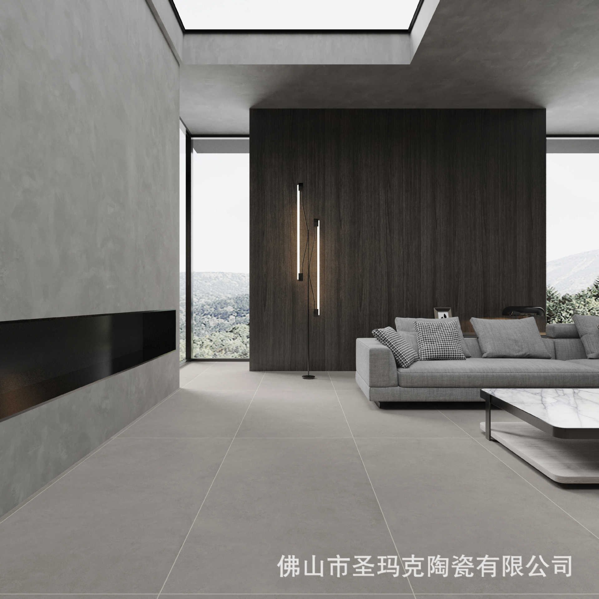 侘寂风微水泥瓷砖9001800哑光大板砖奶白色客餐厅酒店民宿墙地砖